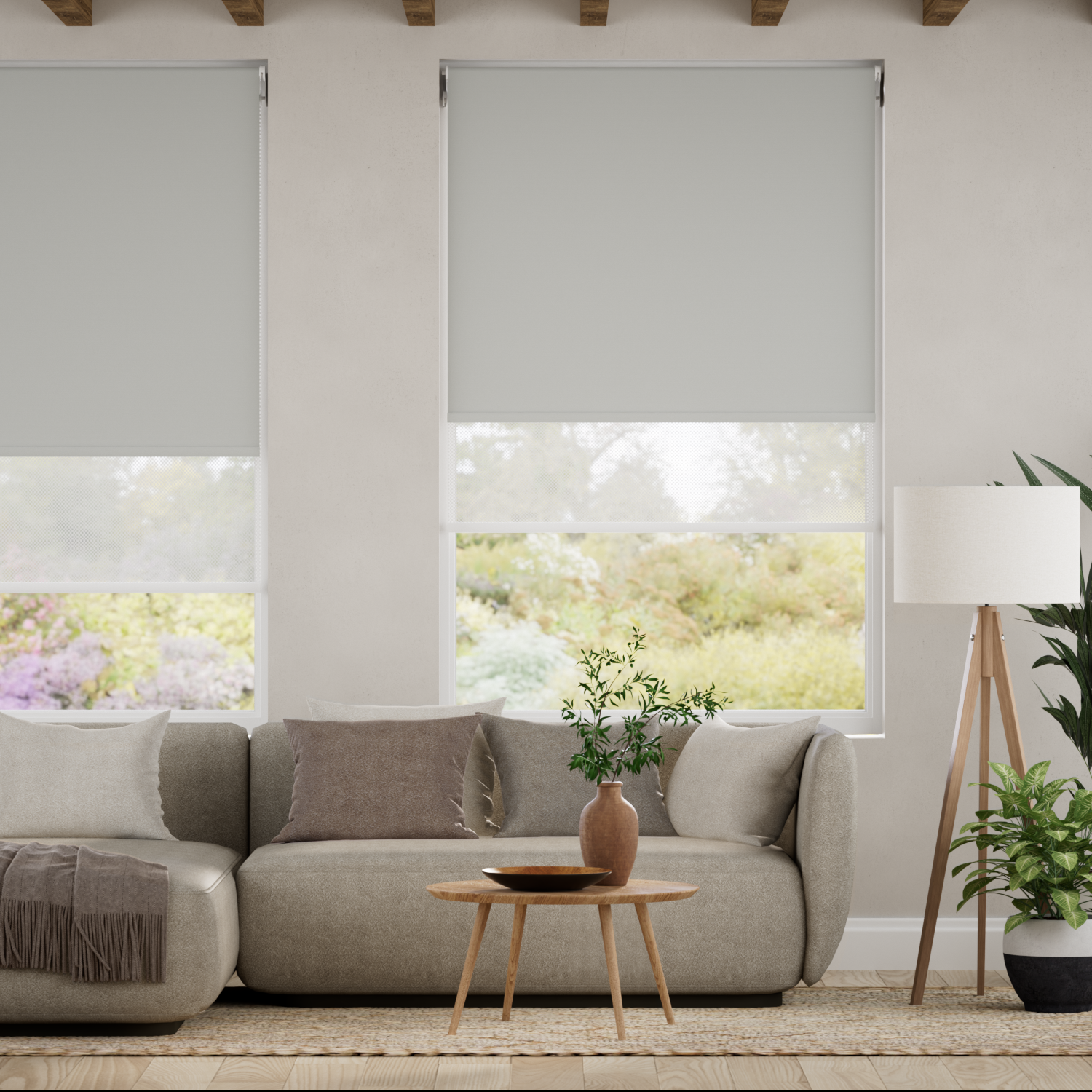 Double Roller Blind Twist2Go Atom Dusky Grey 