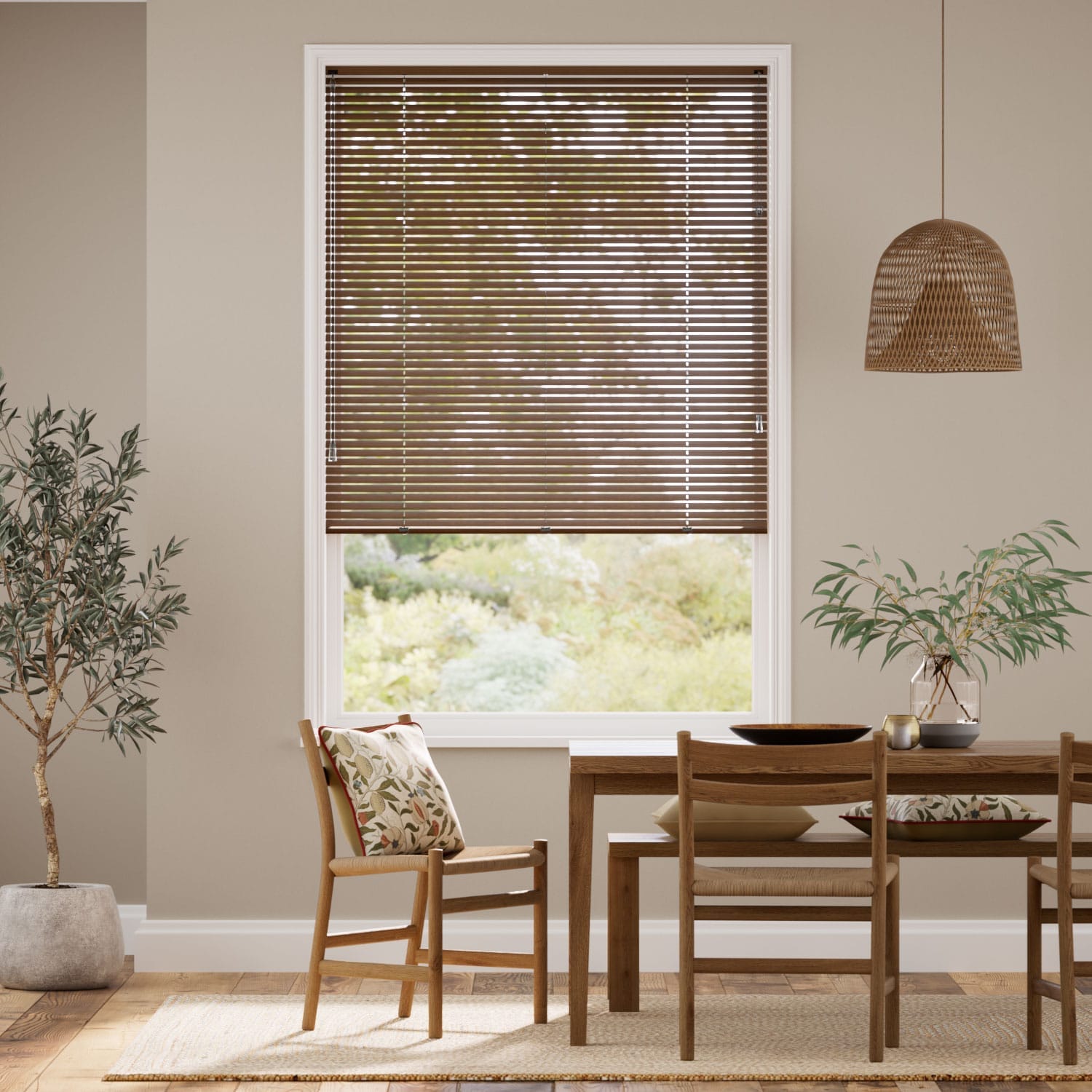 Venetian Blind Click2Fit Woodgrain Walnut - 25mm Slat