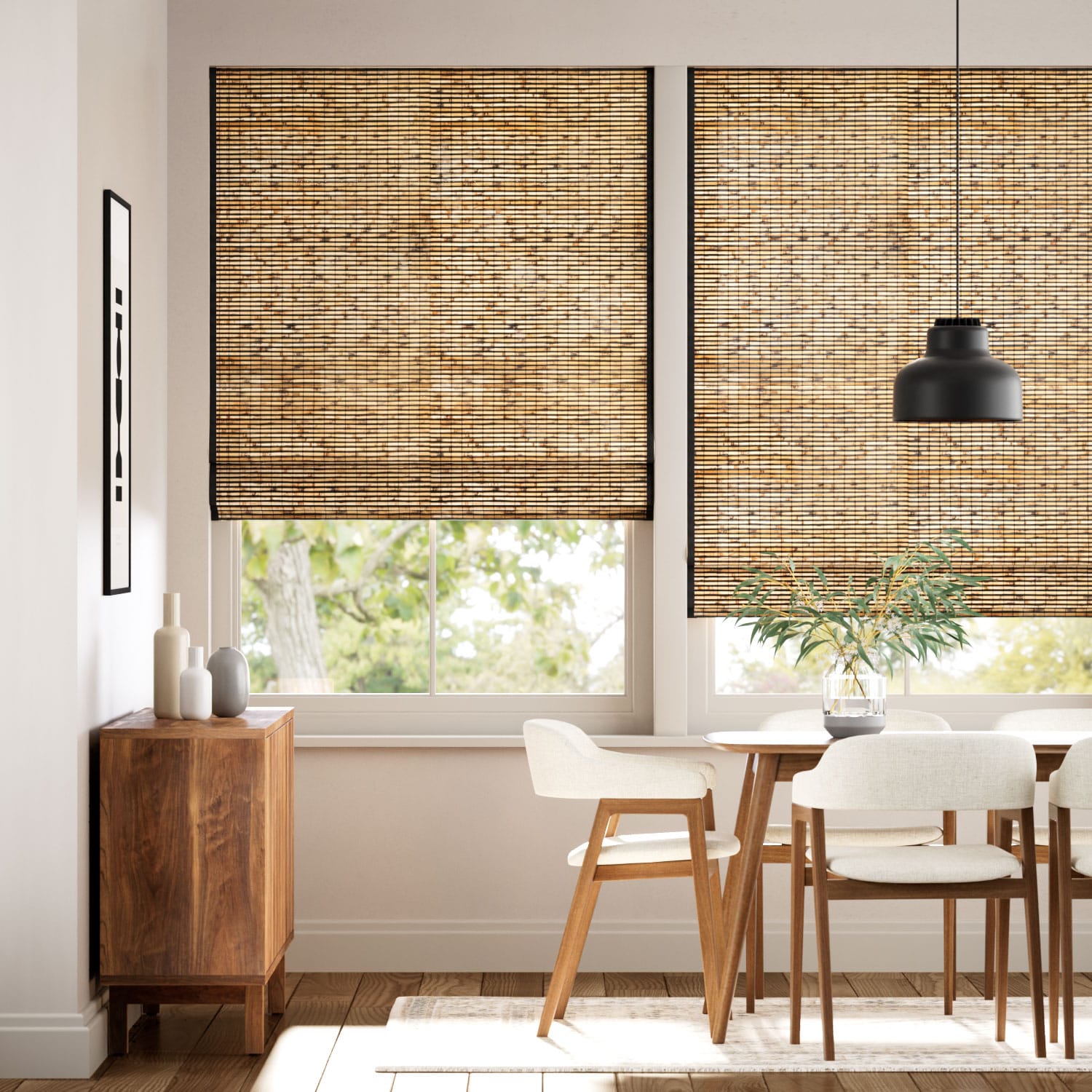 Roman Blind Electric Cusco Maple & Coal