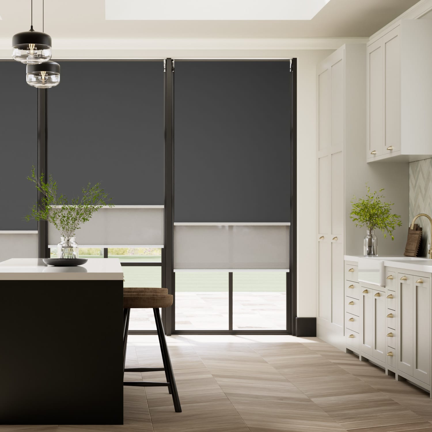 Double Roller Blind Twist2Go Atom Iron Grey