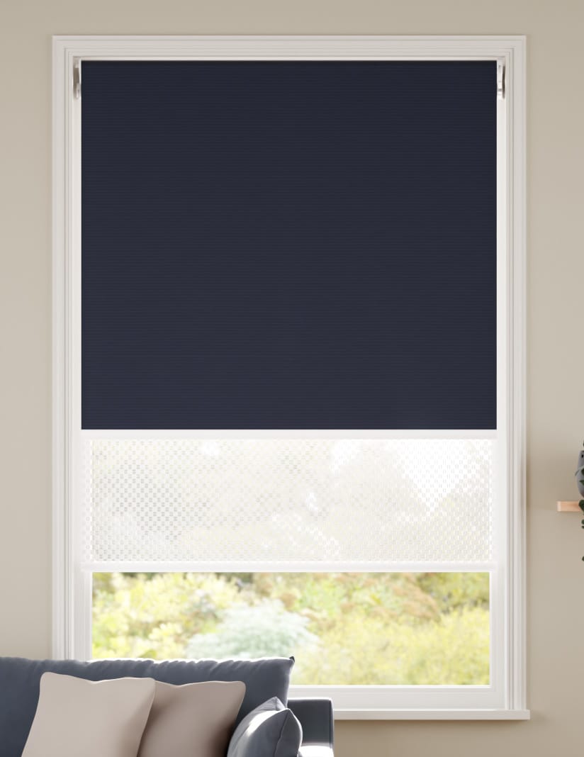 Doppio Rullo Classic Blu Navy Double Roller Blind anteprima immagine