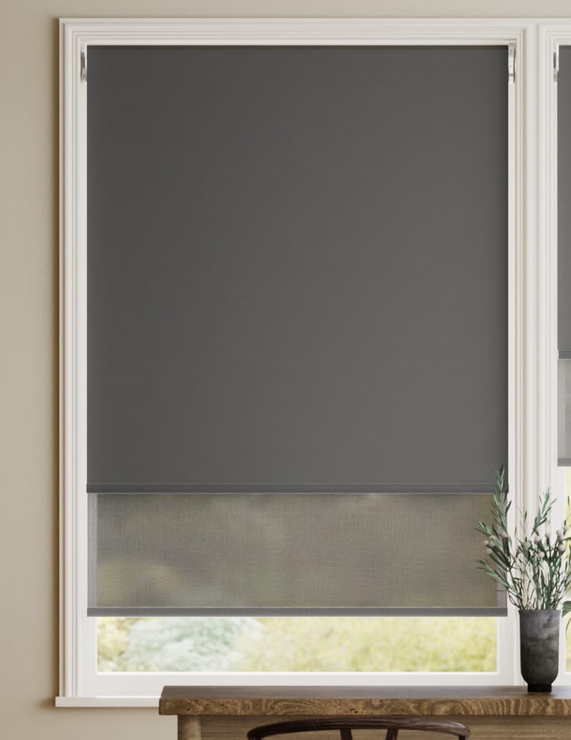 Double Roller Pewter Double Roller Blind anteprima immagine