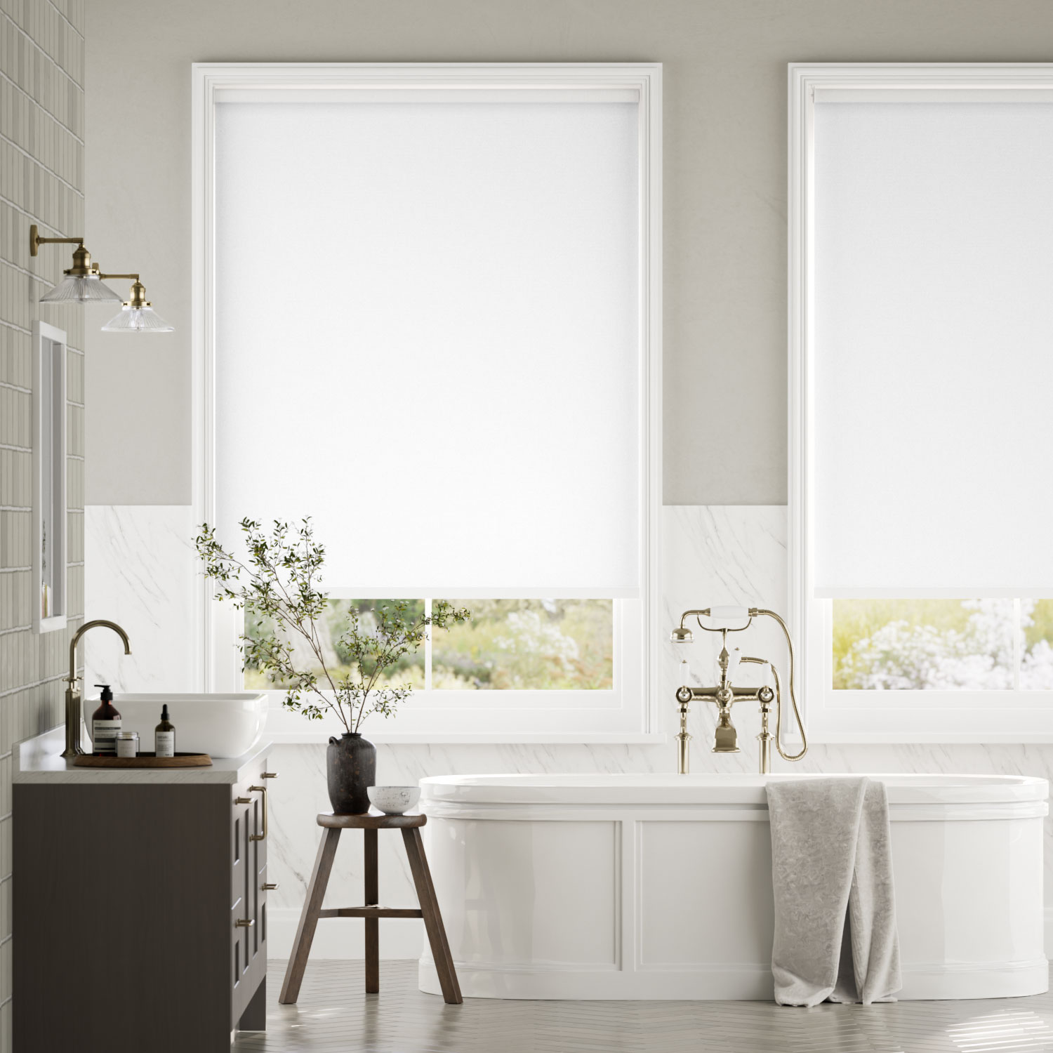 Roller Blind Electric Eco-Friendly Blackout Soft White