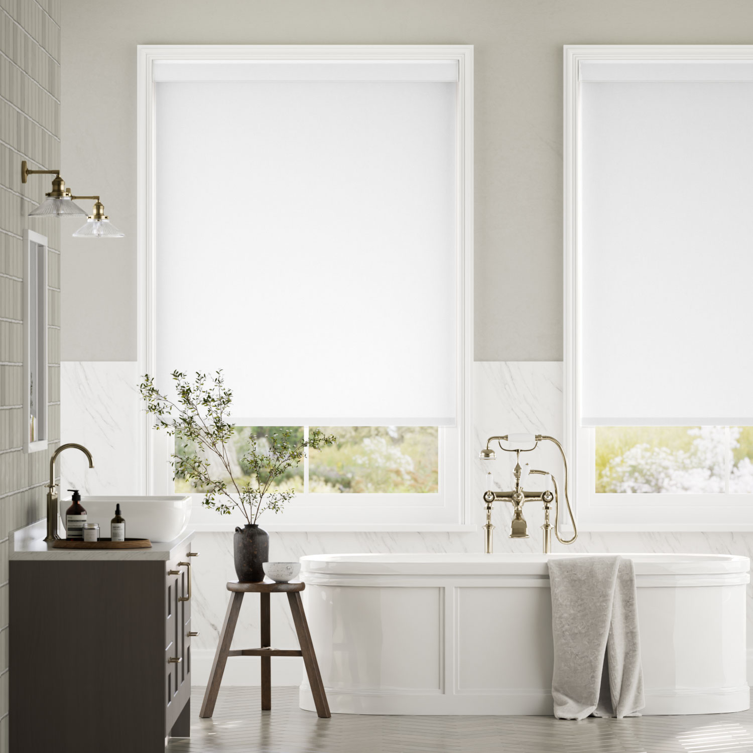 Roller Blind Electric Eco-Friendly Blackout Soft White