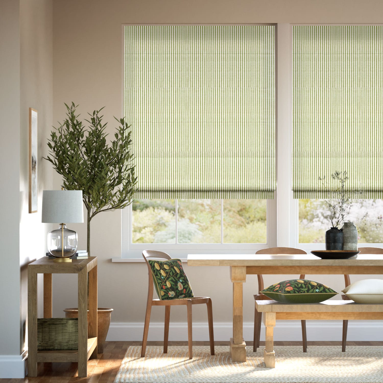 Roman Blind Ella Stripe Apple