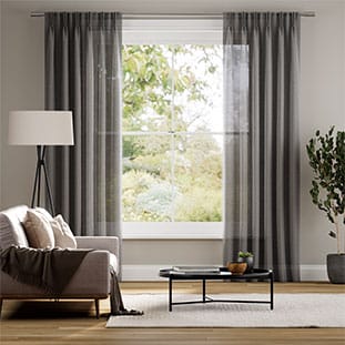 Eloise Voile Slate Grey Tende a bastone anteprima immagine