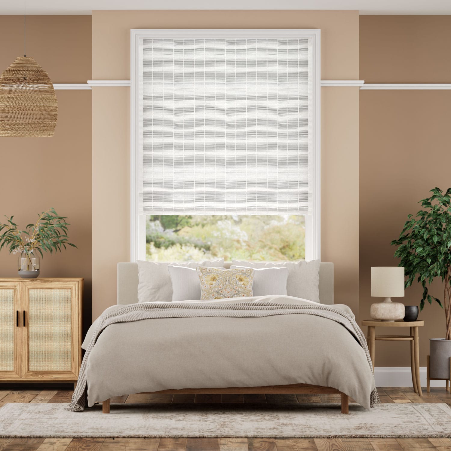 Roman Blind Goa Blackout Alabaster & Bone