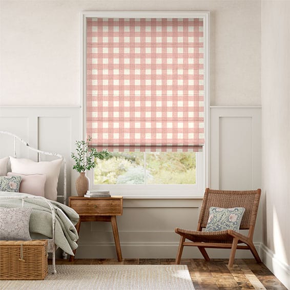 Roman Blind Hudson Gingham Blush