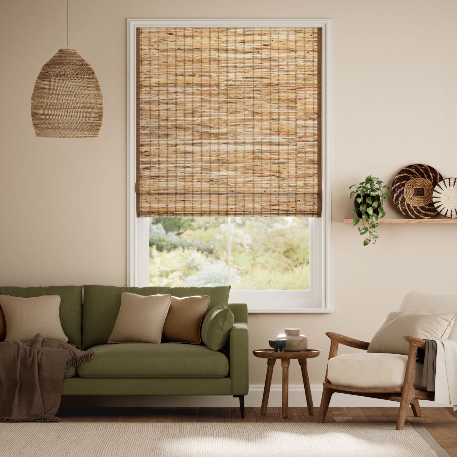 Roman Blind Leticia Cedar & Demerara