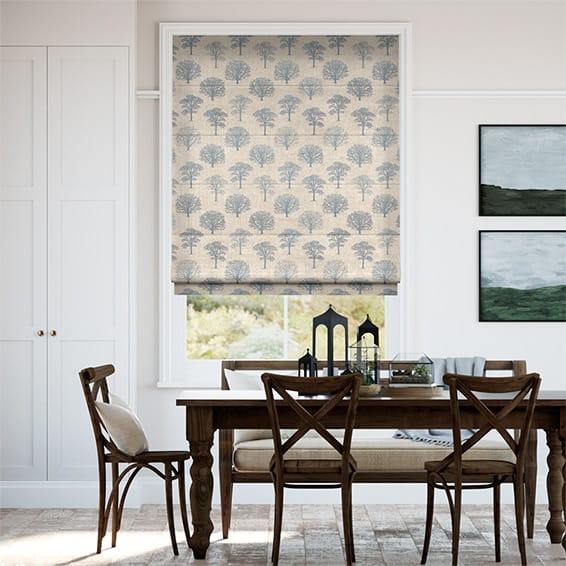 Roman Blind Little Orchard Soft Blue