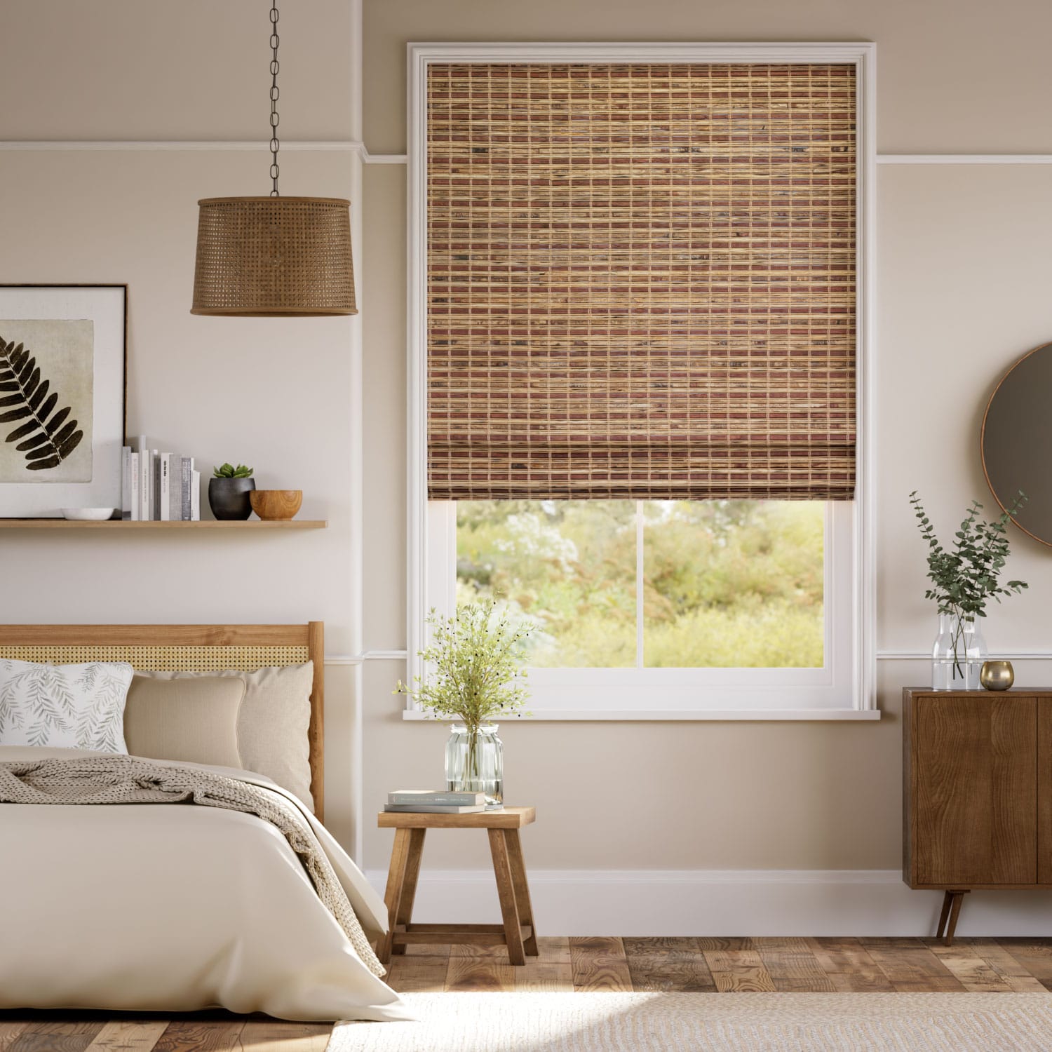 Roman Blind Electric Loreto Chestnut