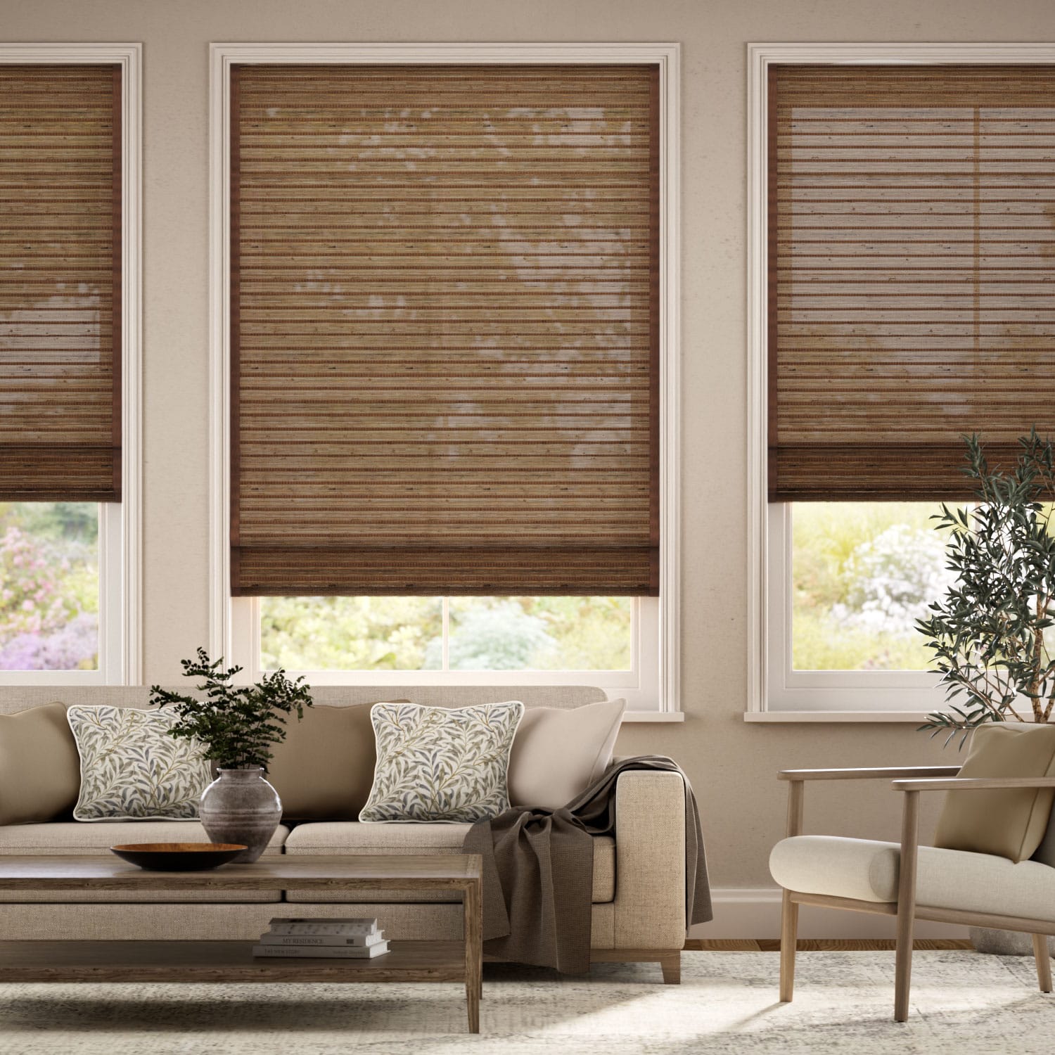 Roman Blind Manila Cedar & Demerara