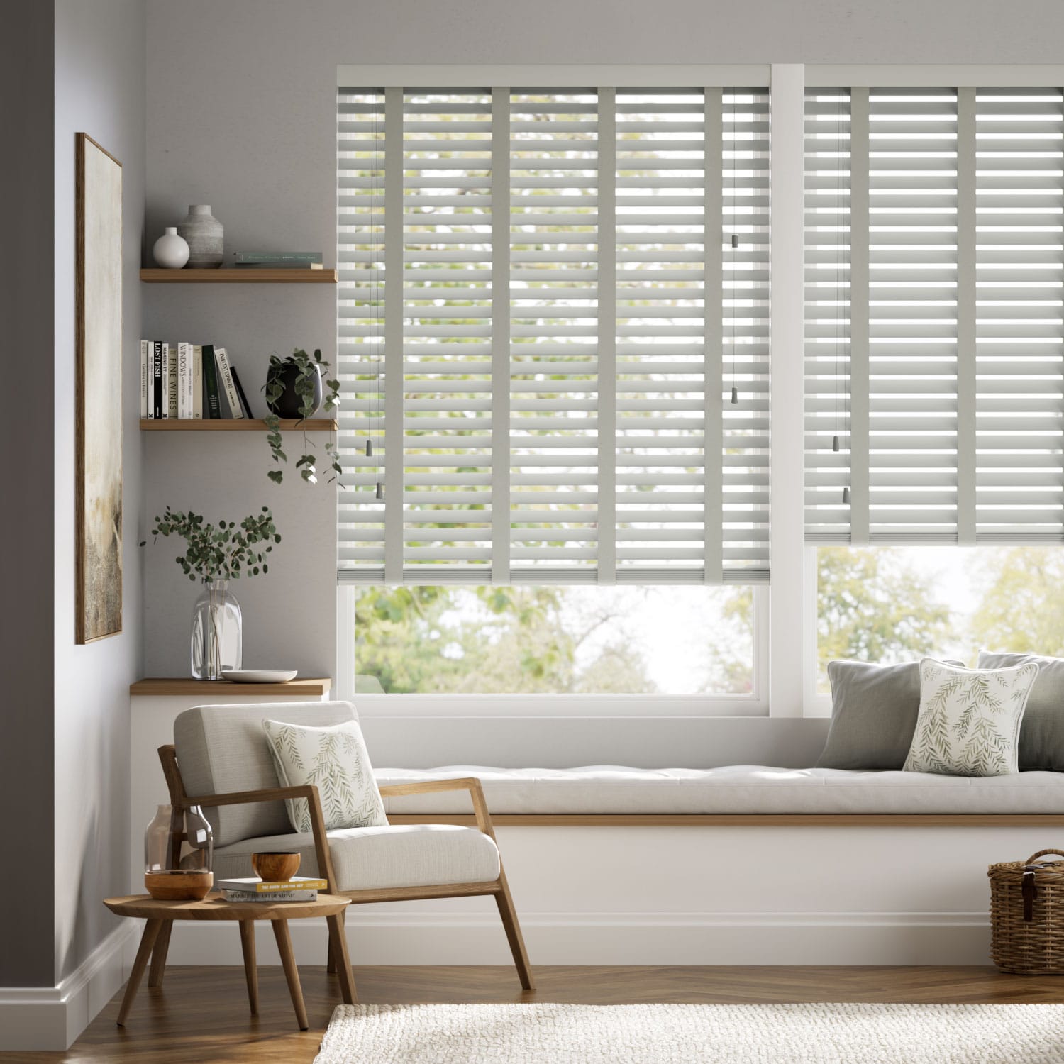 Wooden Blind Moonlight Grey & Ash - 50mm Slat