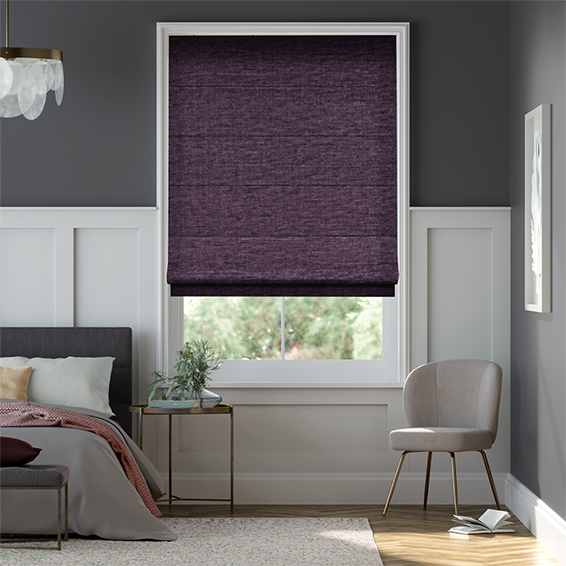 Roman Blind Plush Chenille Amethyst 