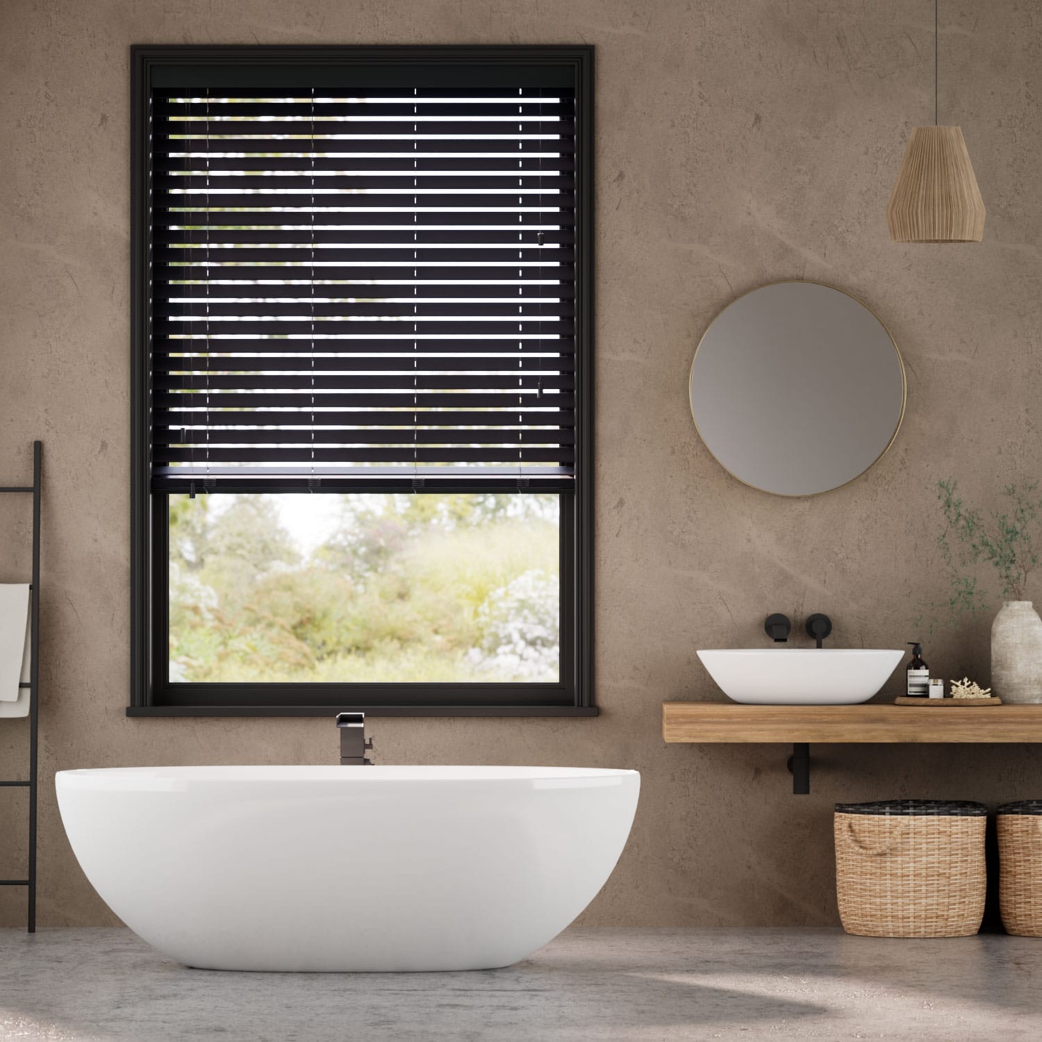 Veneziana effetto legno Premium Sleek Jet - 50mm Slat