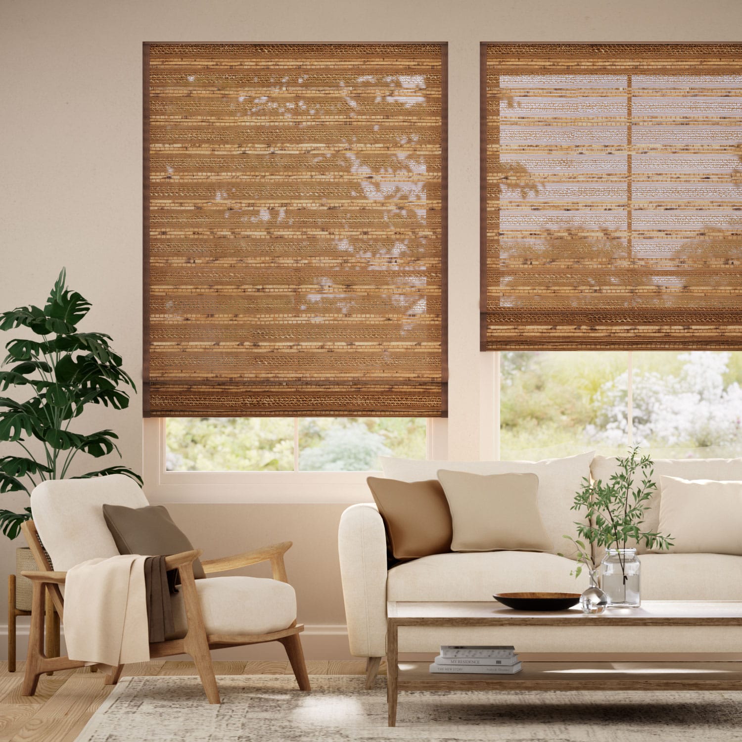 Roman Blind Electric Rosario Chestnut & Demerara