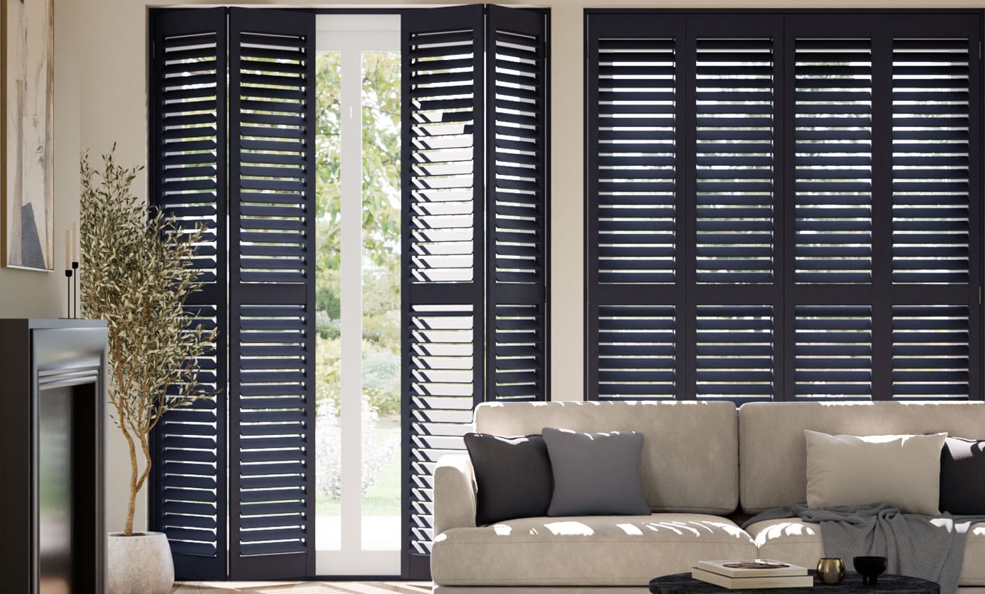 San Jose Premium Midnight Blue Shutter Blinds anteprima immagine