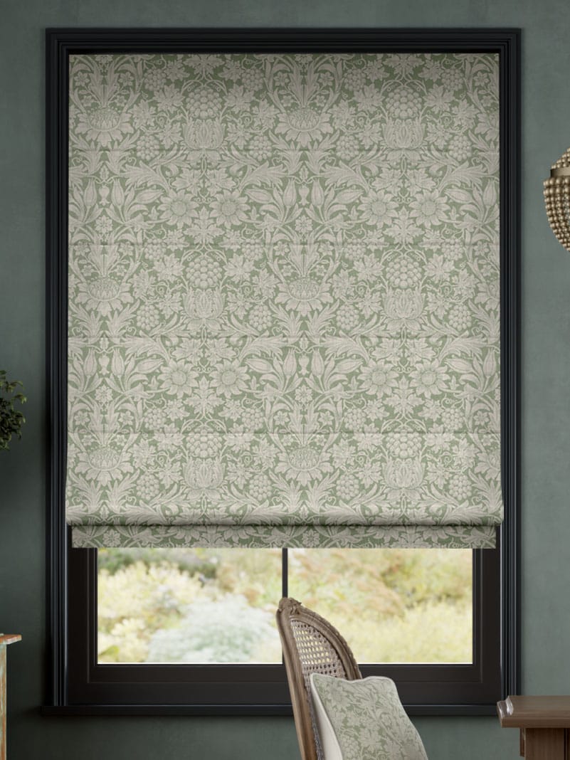 William Morris Girasole Verde Oliva Motorizzata SmartView Tende a pacchetto anteprima immagine