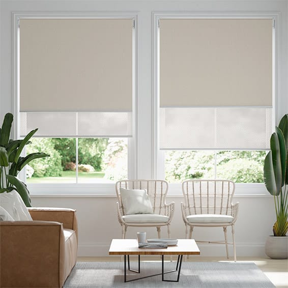 Double Roller Blind Titan Carrington Beige & Arctic White