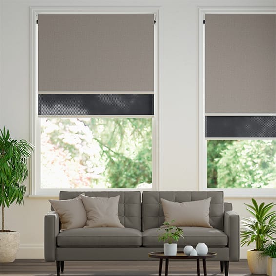 Double Roller Blind Titan Fairview Taupe & Ebony