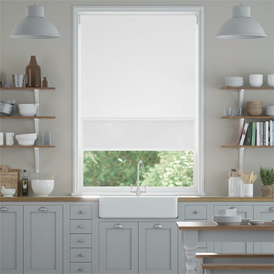 Double Roller Blind Titan Snow White & White