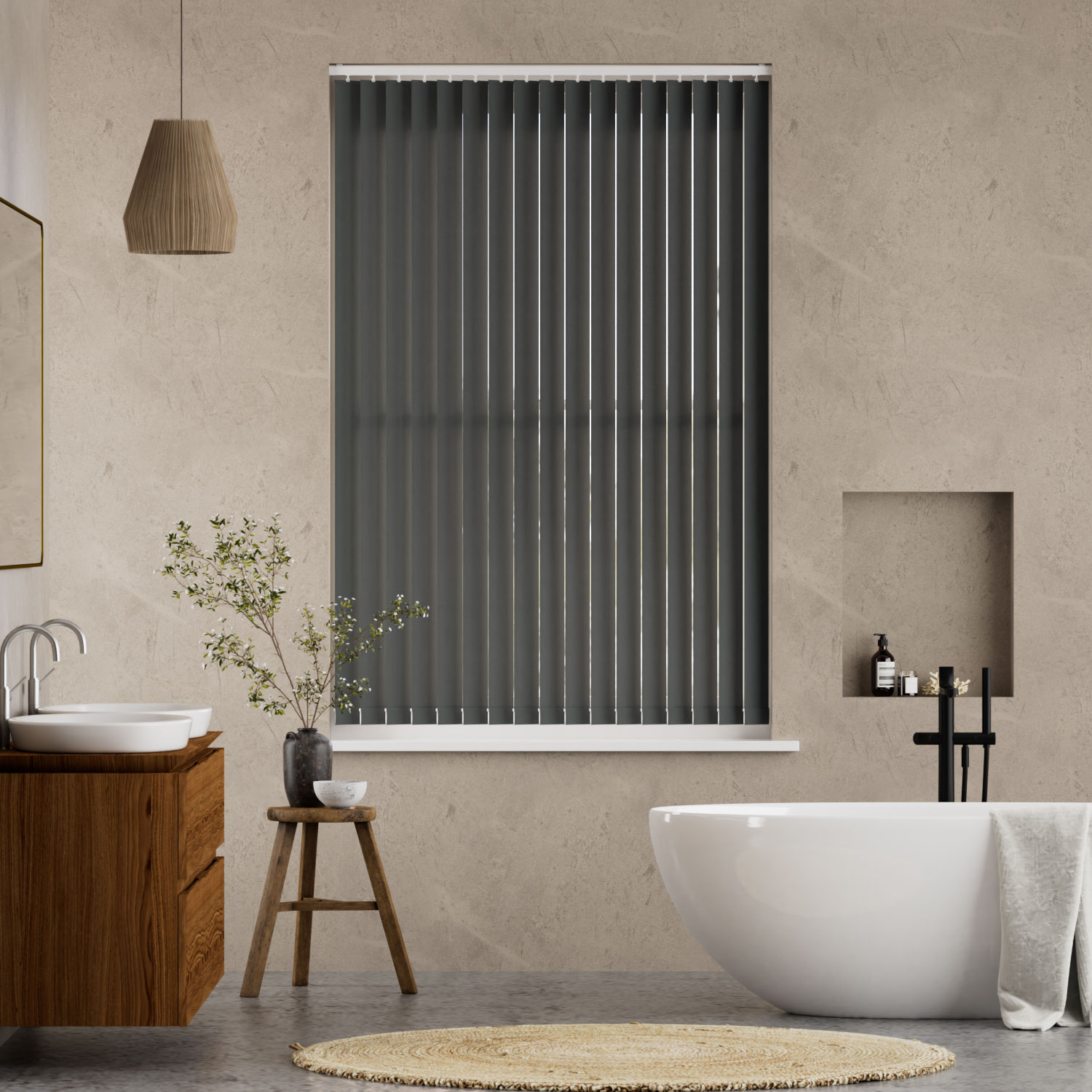 Vertical Blind Toledo Gunmetal Grey