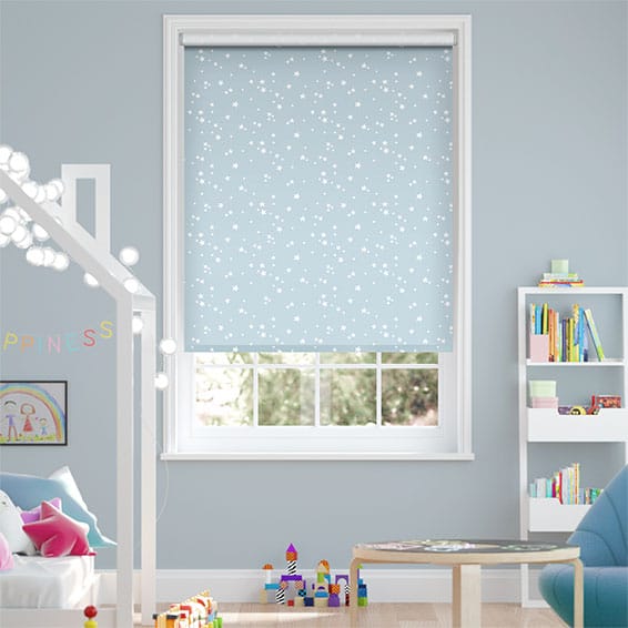 Roller Blind Twinkling Stars Blackout Baby Blue