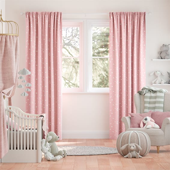 Curtains Twinkling Stars Candyfloss Pink