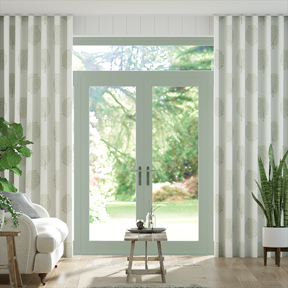 Wave Curtains Bay Tree & Bird Fennel