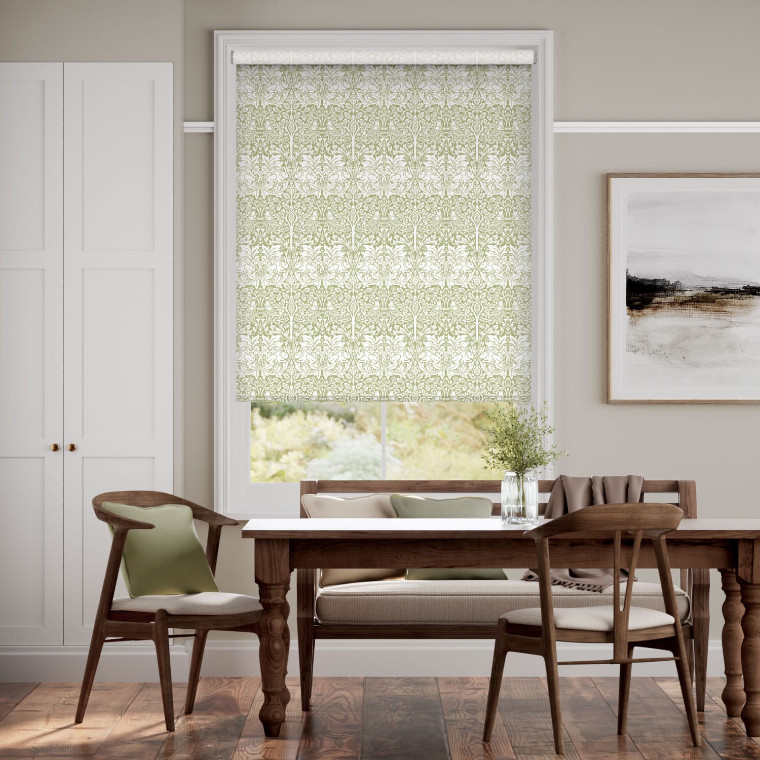 Roller Blind William Morris Brother Rabbit Aloe