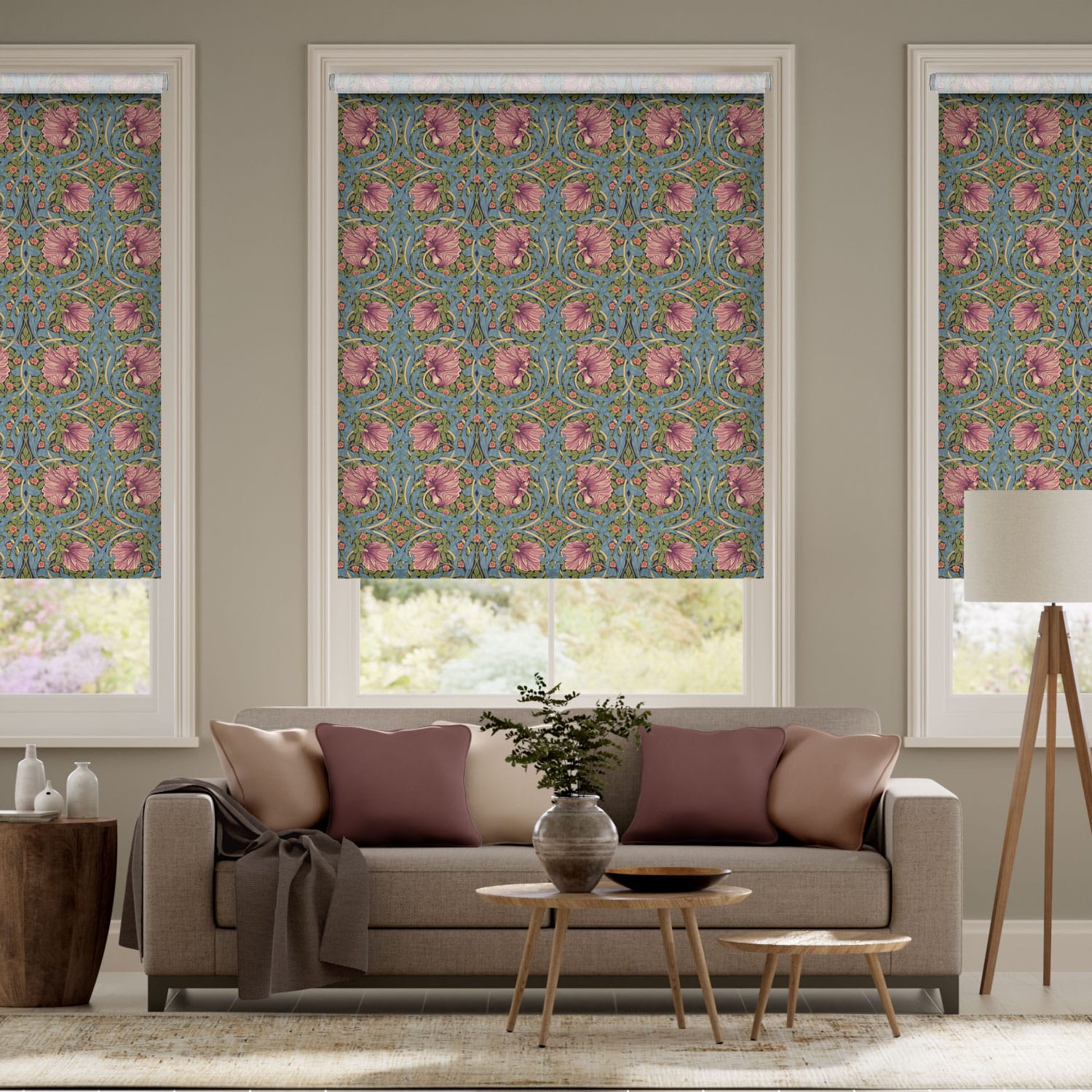 Roller Blind William Morris Pimpernel Elderberry 