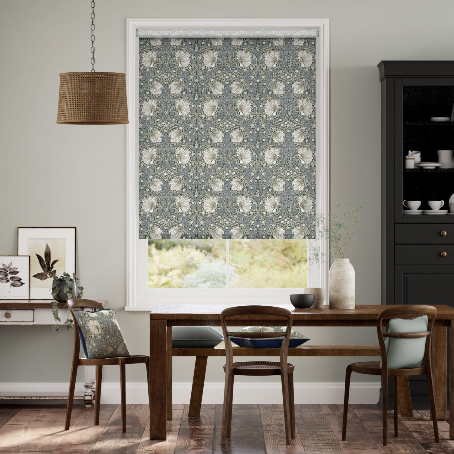 Roller Blind William Morris Pimpernel French Grey