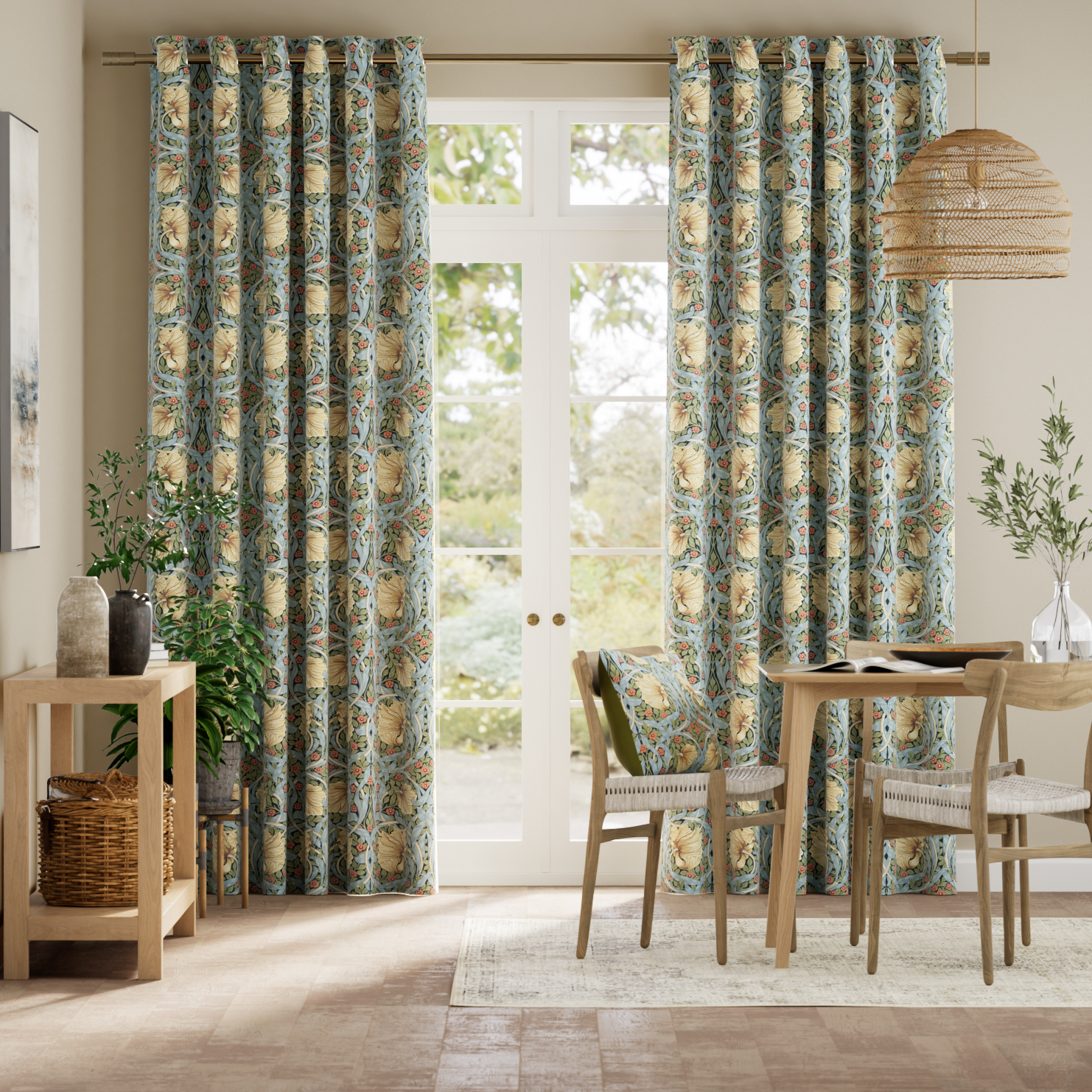 William Morris Mille Fiori Miele  Tende a bastone anteprima immagine