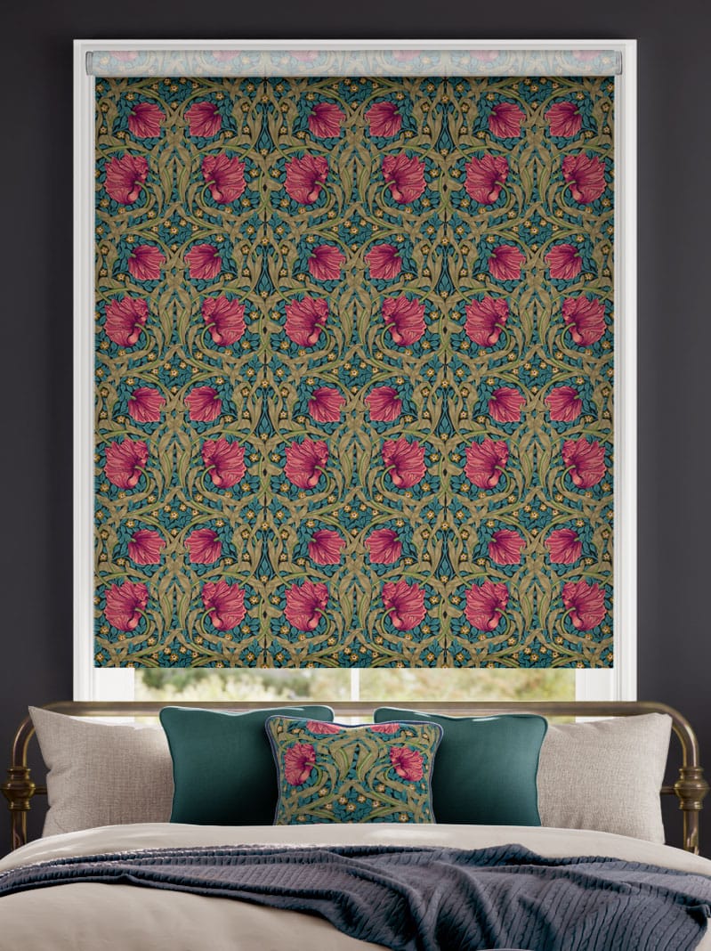 William Morris Pimpernel Teal Tende a rullo anteprima immagine